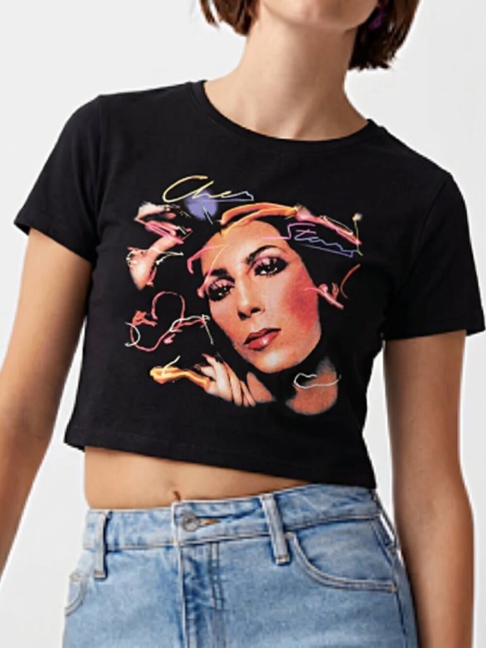 Ladies Cher Crop Top  BAND TShirt